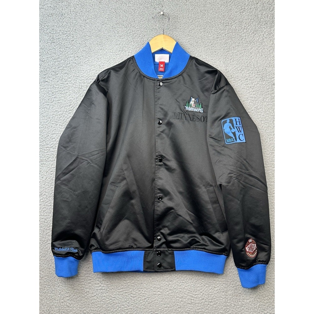 Timberwolves Mitchell & Ness Hardwood Classics Satin Jacket Mens Medium OG 3.0